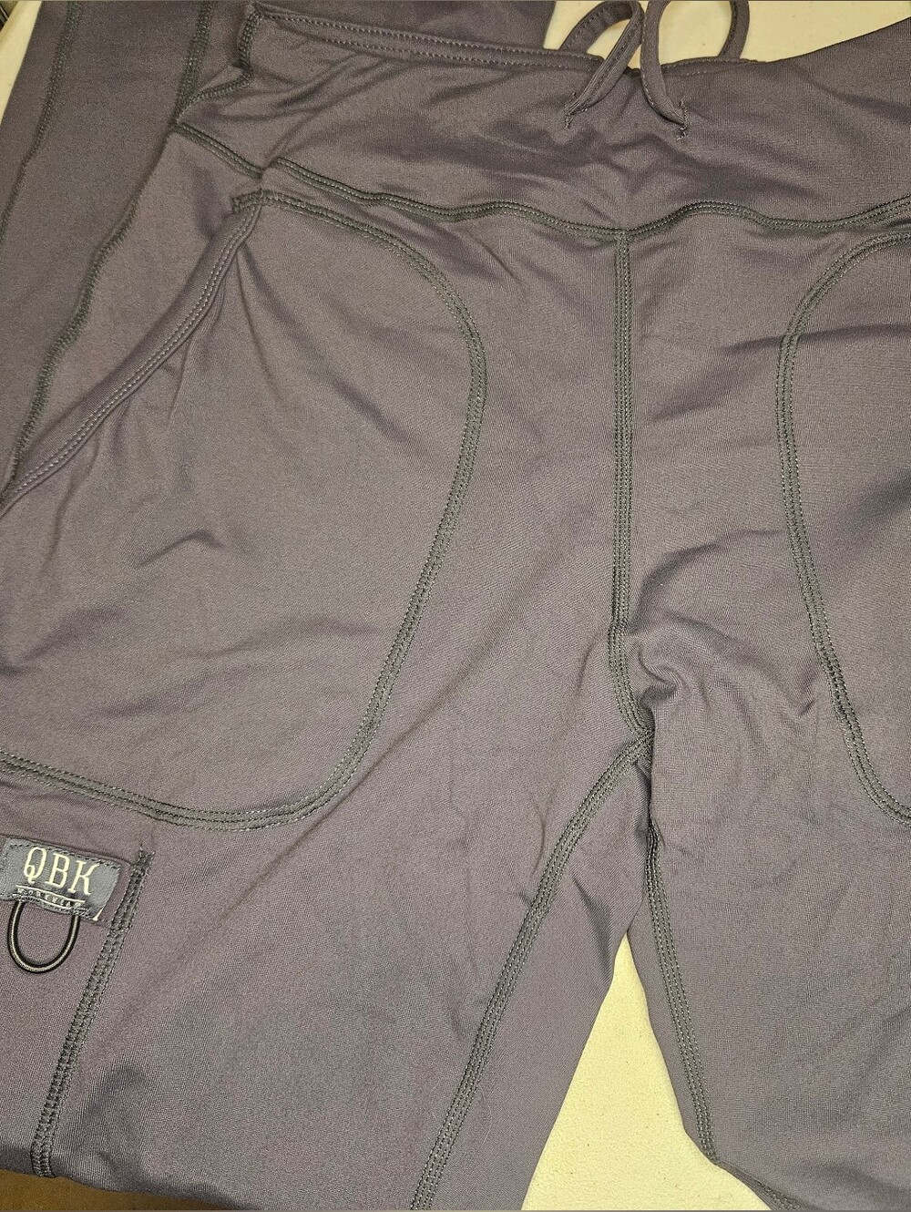 QBK Yoga Scrub Pants Women Five Pocket Cargo Scrub Pan Blue Grey Color Smal New - Picture 8 of 16